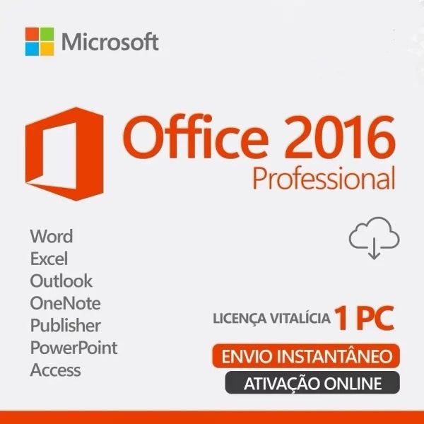 Microsoft Office 2016 - Chave de ativação oficial 25 dígitos