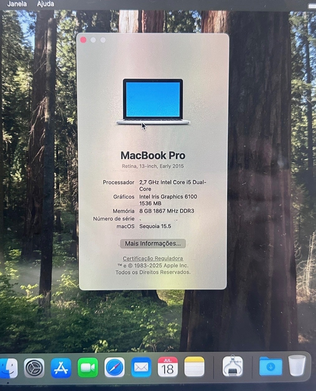 Apple MacBook Pro 2015 i5 (256Gb) 8Gb de ram